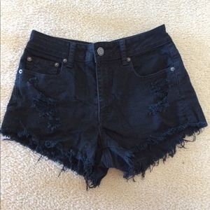 Black high-waisted shorts
